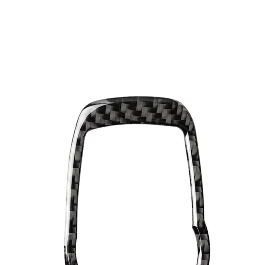 Carbon fiber headlight switch frame sticker, curved black weave with silver edge