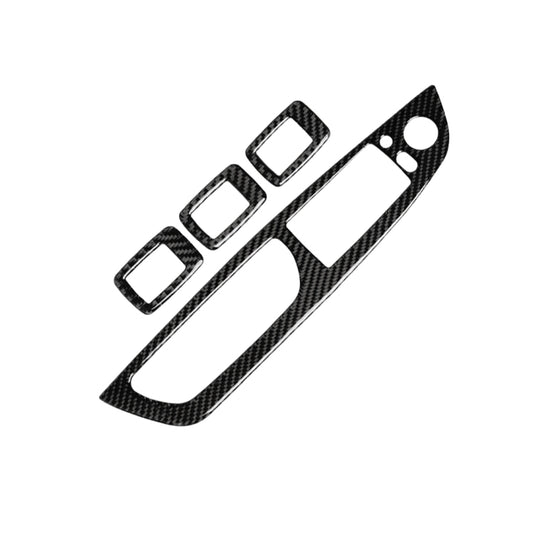 Carbon fiber window lift switch panel sticker with four button cutouts