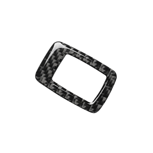 Carbon fiber trim insert with rectangular opening and glossy frame edge