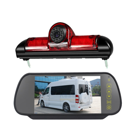 PZ460 Car Waterproof HD High Position Brake Light View Camera + 7 inch Rearview Monitor for Fiat / Citroen / Peugeot, PZ460 + 7 inch Rearview Monitor