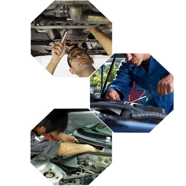 Telescoping inspection mirror used under a car for chassis and engine checks