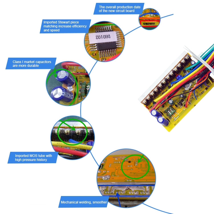 Printed circuit board inside electric vehicle controller with electronic components
