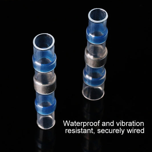 100 PCS AWG16-14 1.5-2.5mm Seal Heat Shrink Butt Wire Connectors Blue Terminals Solder Sleeve, 1.5-2.5mm Blue