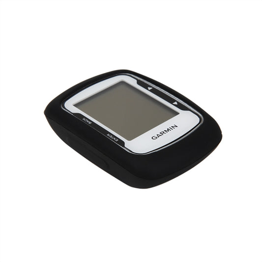 Black silicone protective case fitted to a Garmin bike computer