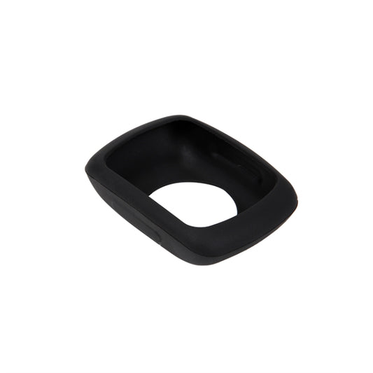 Black silicone protective case with square opening for a bike computer mount
