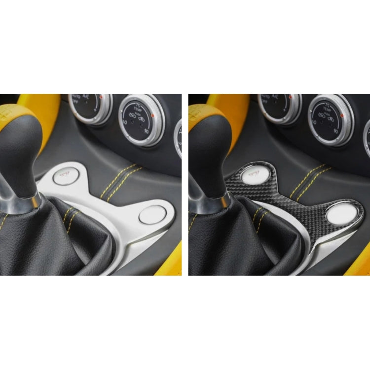Before and after: carbon fiber half console trim adds a round cutout cover