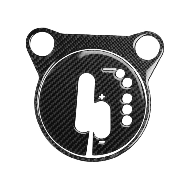Carbon fiber look gear shift panel decorative sticker with circular mounting holes