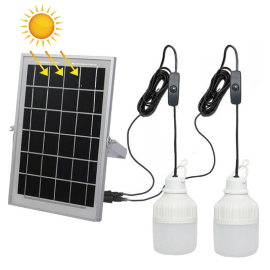 SNF-0092 White Light Solar Lantern Lighting Bulb Outdoor IP44 Waterproof LED One for Two Lighting System Split Garden Lamp, 5m, 10m