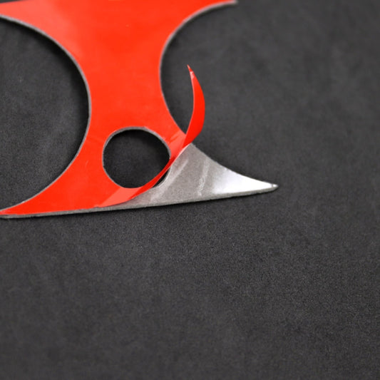 Carbon fiber rear air outlet trim sticker, curved edges with small round opening