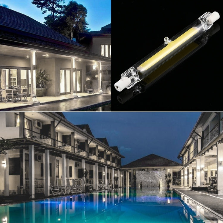 R7S LED glass tube bulb with visible light strip and dual pin base