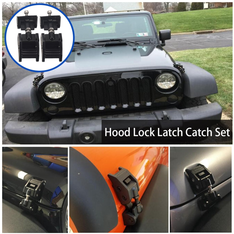 A5314 Car Hood Lock Kit for Jeep Wrangler JK Unlimited 2007-2017, A5314