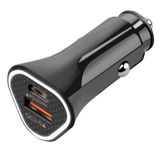 YSY-313PD30W QC3.0 USB + PD 30W USB-C / Type-C Triangle Dual Ports Fast Charging Car Charger, Car Charger