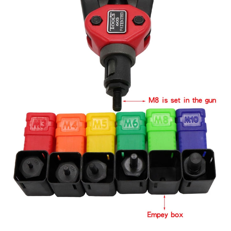 BT-605 Double Handle Manual Blind Rivet Nut Pull Cap Tool with 60 PCS Nuts, Manual Blind Rivet