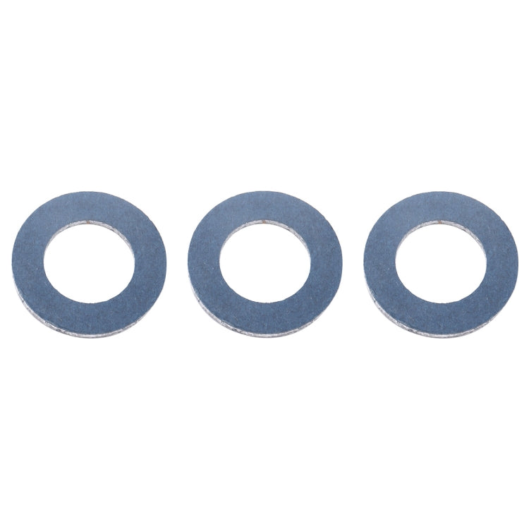 Three oil drain plug washer gaskets, dark gray circular rings