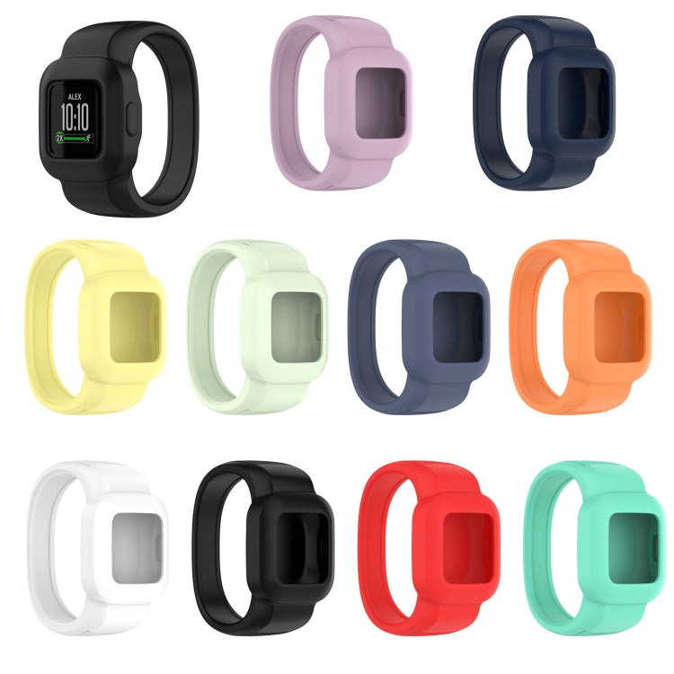Silicone replacement watch strap for Garmin Vivofit JR3, no buckle; multiple colors shown
