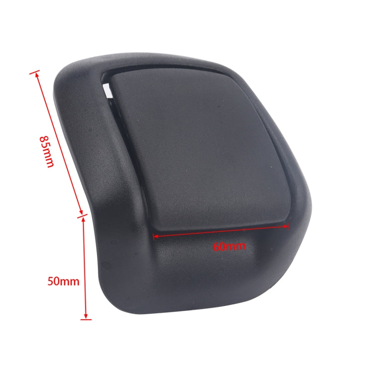 Left seat backrest adjustment handle with dimensions 60mm x 50mm x 58mm