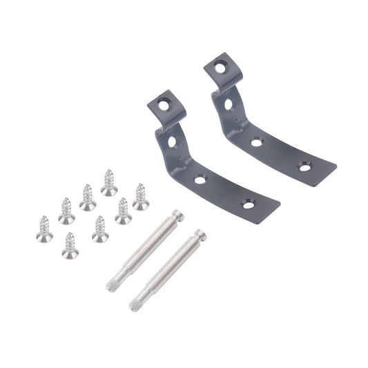 Car glove box hinge bracket repair kit: two metal brackets, screws, and bolts