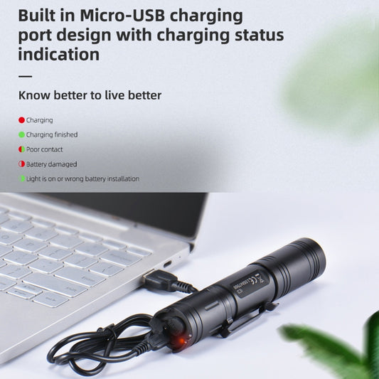 WUBEN L50 Outdoor Portable LED Strong Light USB Rechargeable Aluminum Flashlight, L50