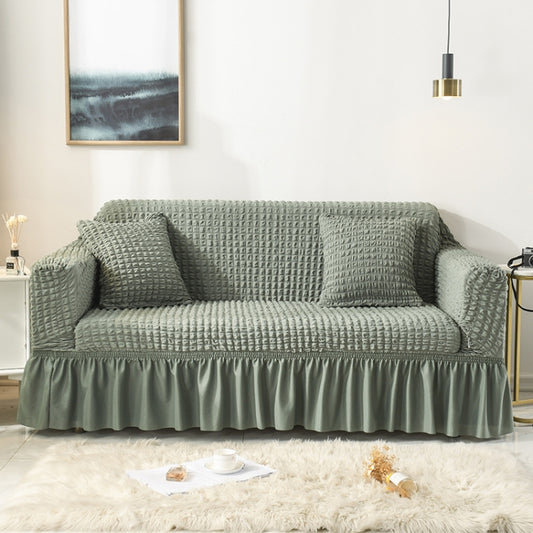 Living Room Stretch Full Coverage Skirt Style Sofa Cover, Size: Double M 145-185cm