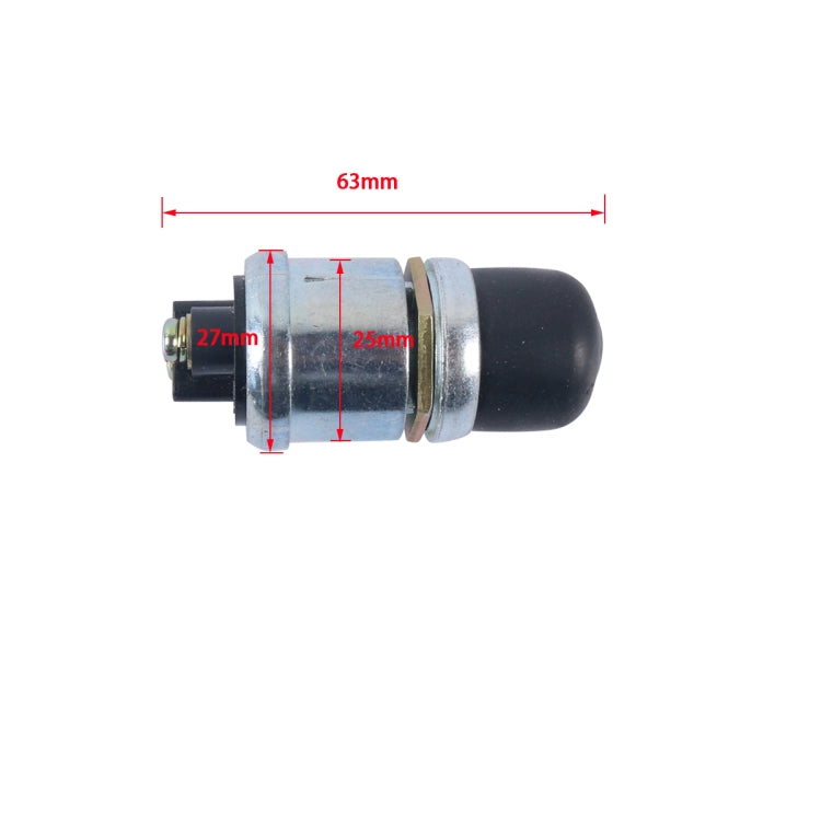 Engine start button switch dimensions: 63mm length, 27mm width, 25mm body diameter