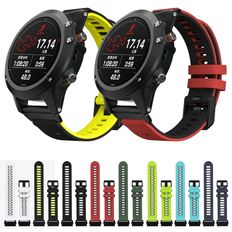 Two-color Silicone Strap Watchband, For Garmin Fenix 6