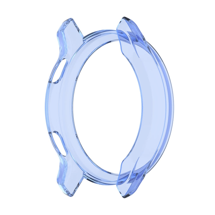 Half-coverage TPU protective case for Garmin Venu watch, transparent blue ring design