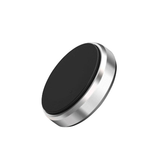 Silver magnetic car phone holder disc with black center pad