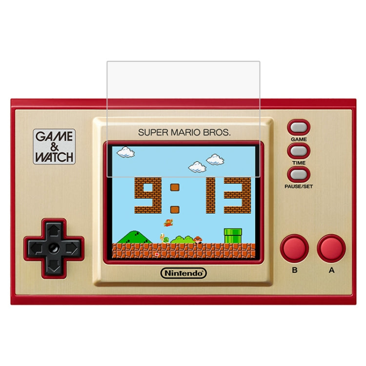 Tempered glass screen protector for Nintendo handheld game console, clear fitted panel