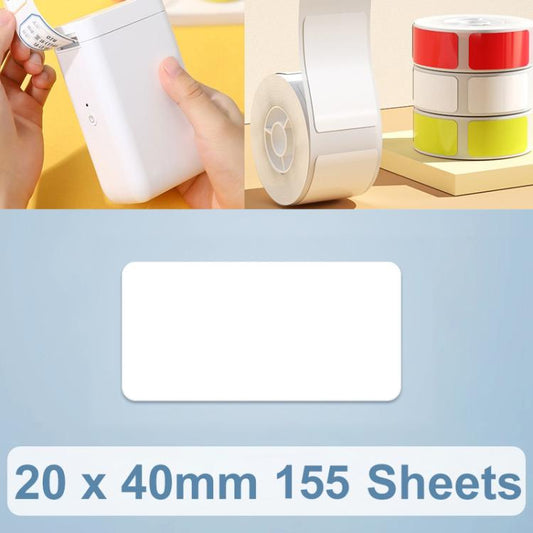 Thermal Printing Label Paper Stickers For NiiMbot D101 / D11, 20 x 30 mm 210 Sheets White, 20 x 40mm 160 Sheets White, 20 x 45mm 150 Sheets White, 25 x 30mm 210 Sheets White