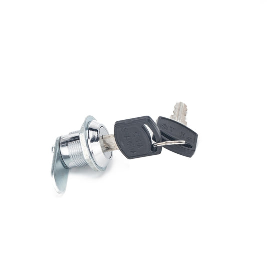 Metal cylinder drawer and cabinet lock with two keys