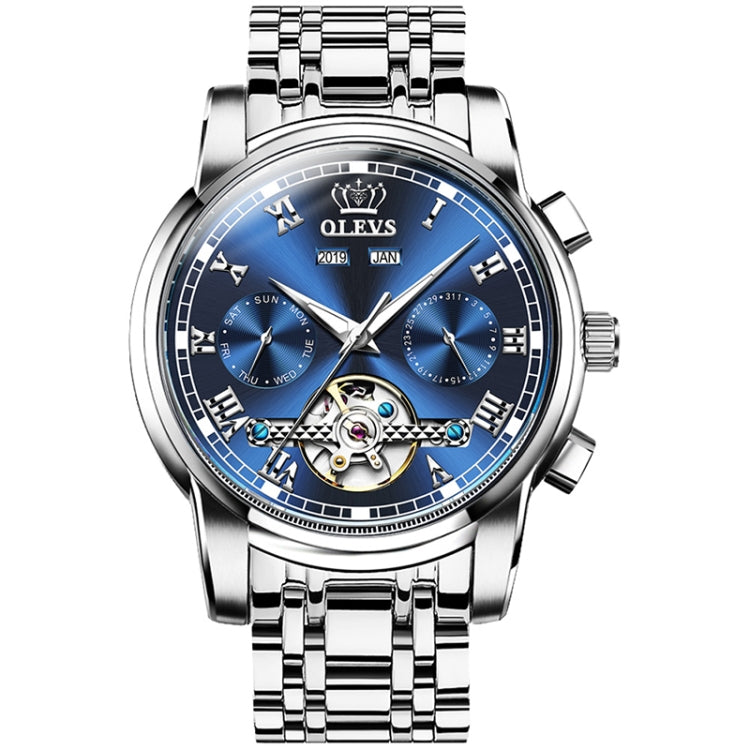 OLEVS 6607 Multi-function Men Big Flywheel Automatic Waterproof Mechanical Watch