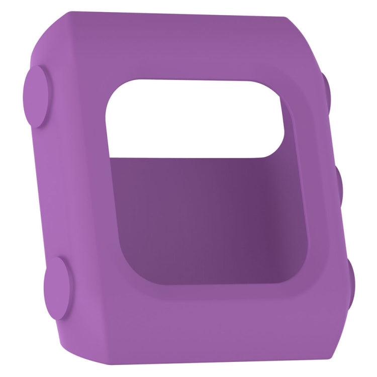 Silicone watch case, purple with open window and side loops