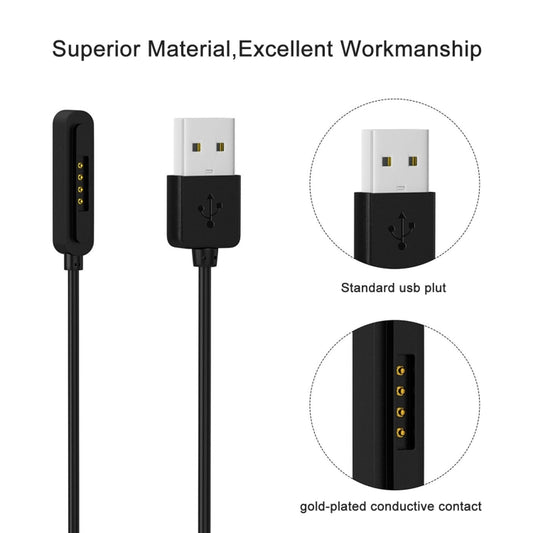 Black charging cable with gold-plated contacts and USB-A plug