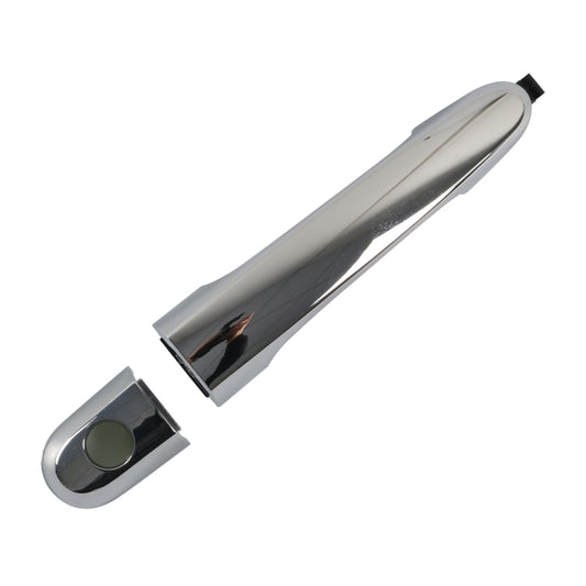 Chrome exterior door handle with oval sensor light opening