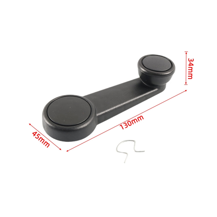 Black car window crank winder handle: 130mm length, 45mm width, 34mm height