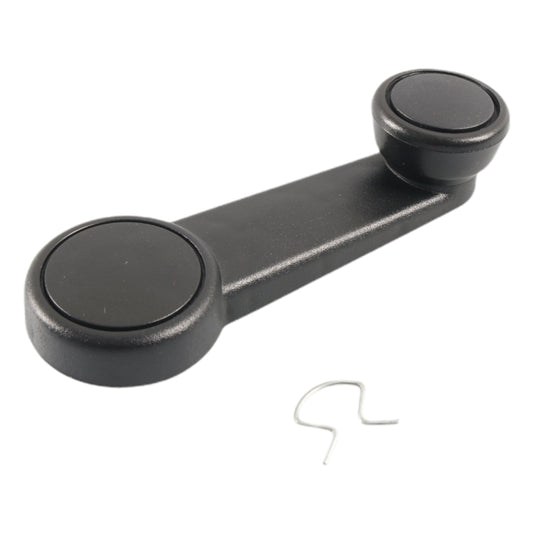 Black car window crank winder handle with two round grip knobs