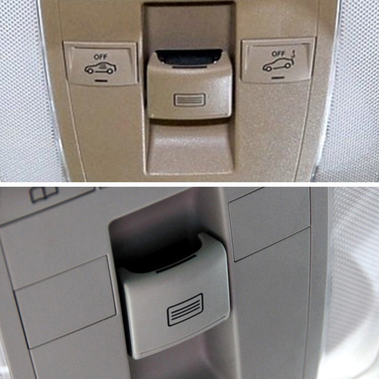 Car sunroof window switch button on dashboard panel with vent icon