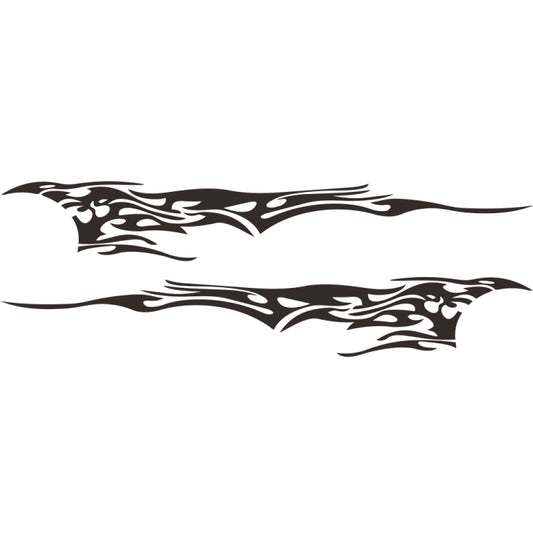 Car decorative sticker set, two black flame tribal graphics