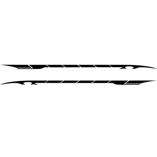 2-piece car waistline decorative sticker set, black D-178 pattern