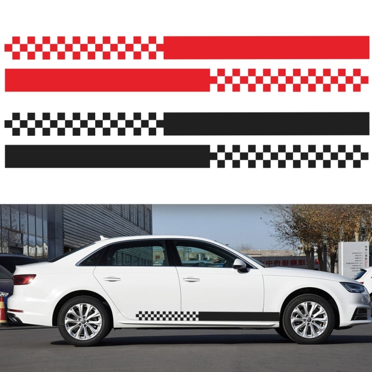 White sedan with 2-piece D-282 waistline stickers in black checkered pattern