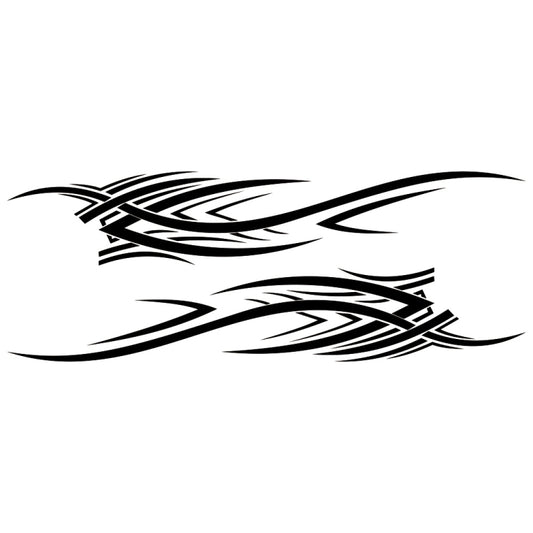 Tribal-style decorative car decal set with black totem graphic, two stickers