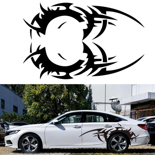 Flame Hot Wheel style vinyl sticker set, black tribal dragon-girl graphic
