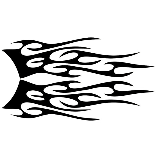2-pack flame pattern car decorative sticker set, black tribal flame graphic decal