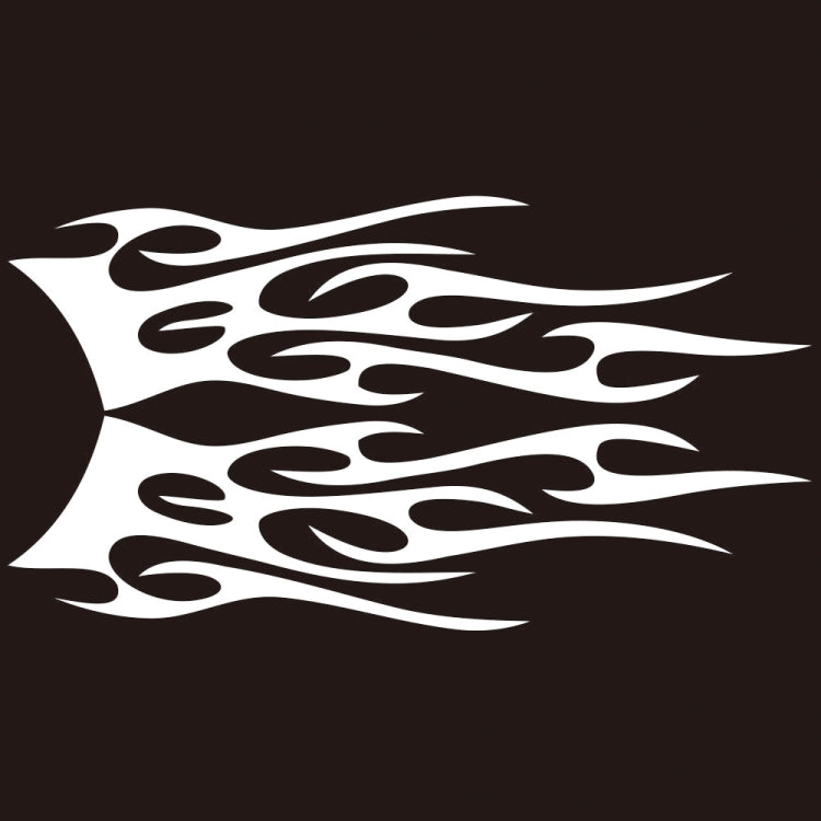 Flame pattern car decorative sticker set, dark base with white tribal flame graphic