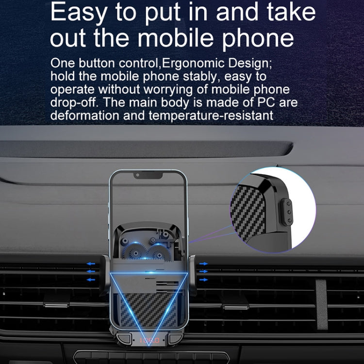 Car phone holder clamp mechanism for mounting a smartphone on the air vent