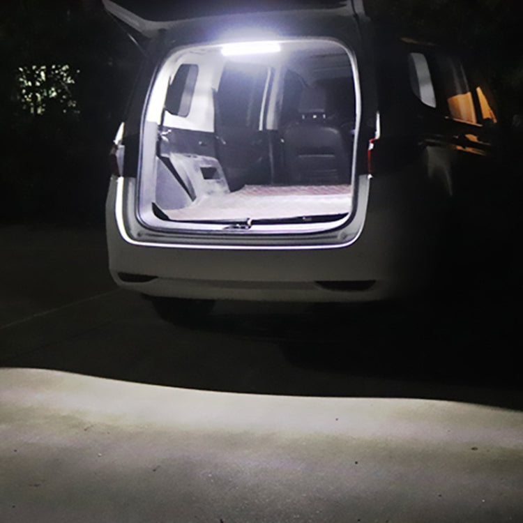 Bright LED interior light bars glowing in a vehicle cabin doorway