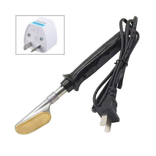 Car bumper repair welding gun with white plug, black power cord, and gold heating tip