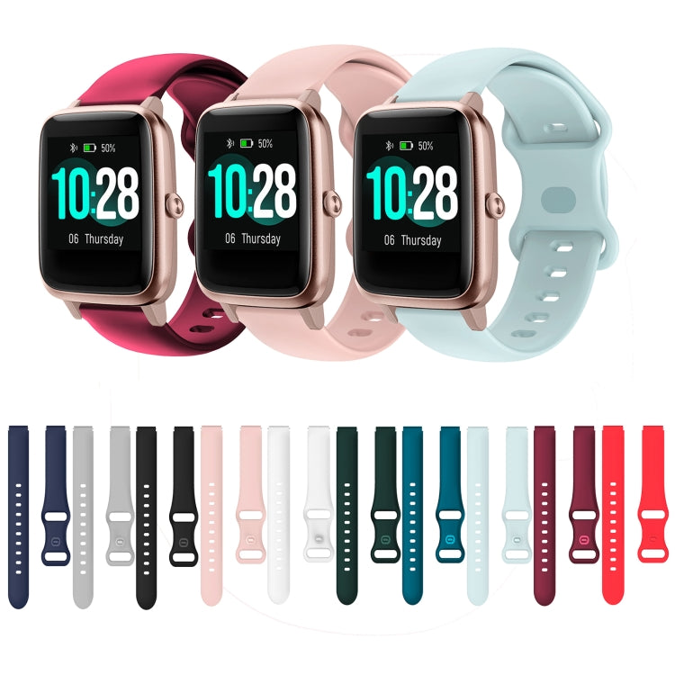 Silicone smartwatch bands with butterfly buckles, assorted colors