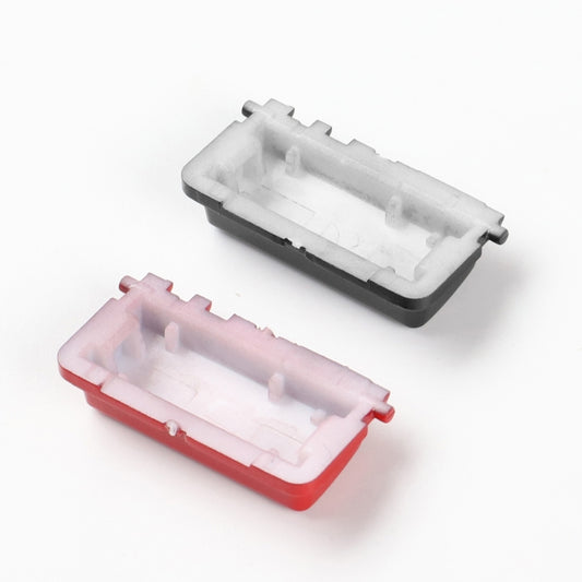 Sport mode switch insert: red base with white/clear clip housing
