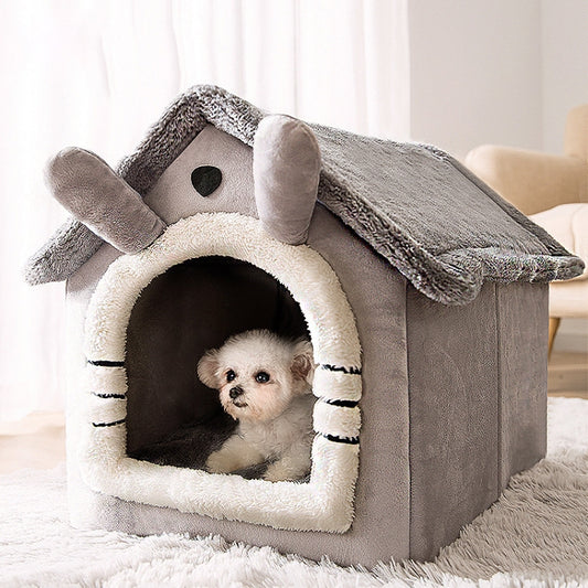 House Type Universal Removable and Washable Pet Dog Cat Bed Pet Supplies, S, M, L